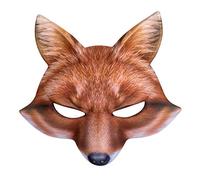 Boland 56732 Half Fox Mask Realistic Print Mask with Elastic Band for Carnival or Theme Party Accessories for Animal Costumes Fancy Dress Costume