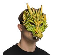 Boland 56742 - Half Mask Dragon Mask with Realistic Design and Elastic Band for Costumes for Carnival, Halloween or a Theme Party