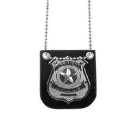 Boland 64333 Adult Police Badge Necklace, Silver/Black - Accessory for Police Fancy Dress Costume, Halloween or for stag parties and Special Occasions
