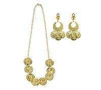 Boland 64510 Belly Dancer Jewellery Set 3 Piece Set Two Earrings and a Necklace Fashion Jewellery Gold Coins Belly Dance Carnival Theme Party Costume Fancy Dress Dancing Stage Theatre