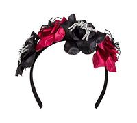 Boland 72141 - Flower Headband Dia de los Muertos with Flowers and Spiders, Tiara, Headpiece, Costume, Carnival, Theme Party