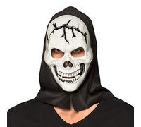 Boland 72261 Skull Mask Black and White with Hood Skeleton Scary Mask Face Mask Costume Carnival Theme Party Halloween
