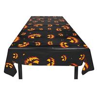 Boland 72309 Tablecloth Scary Pumpkin Size 120 x 180 cm Black/Orange Plastic Table Decoration Birthday Party Halloween