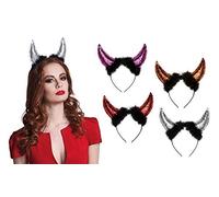 Tiara Headband Devil Horns Assorted Colours (Red, Purple, Gold, Silver)