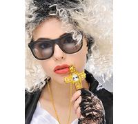 Boland 80s Madonna Style Gold Jewel Cross Necklace