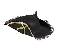 Boland 81901 - Fanny Pirate Hat for Adults, Black and Gold Pirate Headpiece, Costume, Carnival, Theme Party