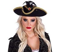 Boland 10232558 81931 pirate Hat, Black-Gold, Standard Size