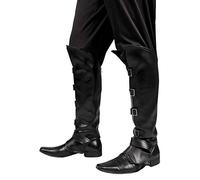 Boland 81994 - Boot Warmers Striker, Black, Accessory for Pirate, Buccaneer, Musketeer or Medieval Costume, Accessory for Fancy Dress Costumes