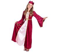 Boland 82143 Children's Renaissance Queen Costume, Dress, Crown, Fancy Dress, Princess, Medieval Costume, Theme Party, Carnival