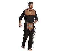 Boland 83712 - Adult Indian Costume, Size 50/52, Colour: Brown and Black with Colourful Patterns, Costume Set Consisting of: Headband, Shirt, Belt and Trousers, Perfect for Carnival or Theme Party