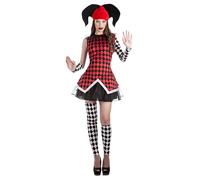 Boland 84070 Adult Harlequin Lady Costume, Multi-Coloured, M-L