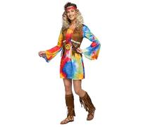 Boland 84468 Erwachsenenkostüm Hippie Breeze Adult Costume, Multicoloured, 40-42