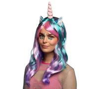 Boland Women's Unicorn Daydream Wig with Horn and Ears for Adults, Blue/Pink/Purple, One Size, 85818