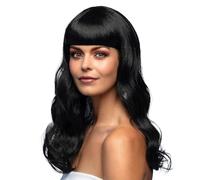Boland 85865 - Chic Wig Black, Long Hair Straight, Unisex, with Bangs, Shiny, Ca