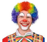 Boland 85926 Curly Clown Wig, Multicoloured, Colourful, Curly, Synthetic Hair, for Adults, Accessory, Costume Accessories, Rainbow Colours, Theatre Show, Strike Move, Theme Party, Carnival