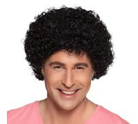Boland 85928 - Black Wig with Curls, Curly Wig for Costumes, Synthetic Hair for Carnival and Theme Party