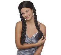 Boland 86188 Natascha Wig - Long Black Braided Hair, Straight Wig for Adults, Ideal for Fancy Dress, Halloween, and Cosplay