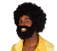 Boland 86311 Adult Wig Rufus in Afro Curls with Beard - Black