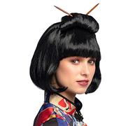 Boland Adult Chinese Courtesan Wig with Sticks, Black, One Size, 86417