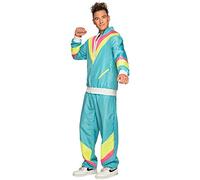 Boland 88544 80s Tracksuit Pockets, Jacket and Trousers, Camping, Jogging Suit, Bachelor, Retro Style, Athletes, Group Costume, Theme Party, Carnival, Multicoloured, XXL