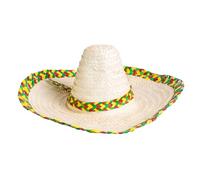 Boland 95430 Sombrero Fiesta, Diameter 48 cm, Straw Hat with Coloured Brim, Hat, Headwear, Fiesta Party, Costume, Carnival, Theme Party