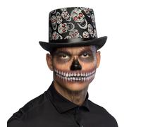 Boland 96997 Halloween Day Of The Dead Skull Skeleton Top Hat Black Fancy Dress Accessory One Size