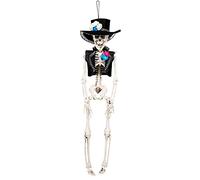 Boland 97034 El Flaco Decoration for Theme Party and Halloween, Hanging Decoration Skeleton Man with Flowers, Party Decoration for Dia de los Muertos
