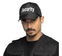 Boland 97058 Security Cap - Adjustable Black Baseball Hat with "Security" Print, Unisex Design for Adults, Perfect for Fancy Dress Costume, Polyester