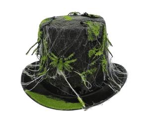 Boland 97090 Zombie Hat with Spider Web, Top Hat for Halloween, Carnival and Costumes, Vampire, Witch, Magician