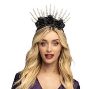 Boland 97098 Halloween Headband for Costume or Theme Party, Tiara with Flowers and Bone, Halloween Costume