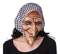 Boland 97508 Old Befana Witch Latex Mask with Hood, Pink, Adult One Size - Realistic Costume Accessory for Halloween, Cosplay, and Themed Parties