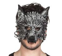 Boland 97516 Werewolf Werewolf Half-Face Mask for Adults, Grey, One Size, 1 piece
