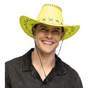 Boland - Adjustable UV Cowboy Hat Savannah, Neon Western Hat, Glow in Black Light, Costume Accessory for Festival, Carnival, JGA and Theme Party