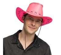 Boland - Adjustable UV Cowboy Hat Savannah, Neon Western Hat, Glow in Black Light, Costume Accessory for Festival, Carnival, JGA and Theme Party