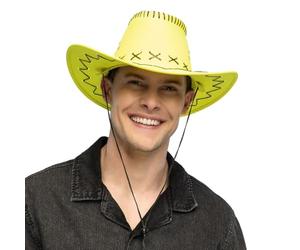 Boland - Adjustable UV Cowboy Hat Savannah, Neon Western Hat, Glow in Black Light, Costume Accessory for Festival, Carnival, JGA and Theme Party