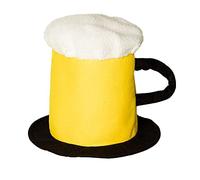 Boland Adult Beer Hat German Fancy Dress Oktoberfest Dress Up Headwear Pint of Beer Hat Novelty Accessory Yellow One Size