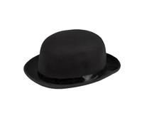 Boland Adult Deluxe Black Bowler Hat, Steambowler, With Satin Band, Victorian Style Derby Chaplin Hat Magician Steampunk Cosplay Halloween Fancy Dress Accessory Adult, One Size (Black)
