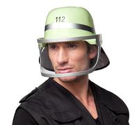 Boland Adult Fireman Helmet With Moveable Visor, Fireman Hat, Firefighter Helmet, Fireman Fancy Dress Accessory, Headwear, One Size, Yellow and Silver (One Size)