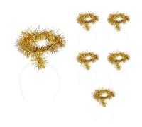 Boland - Adult Halo Headband 6 Pieces Gold or Silver Costume Accessories for Carnival and Christmas