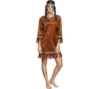 Boland Adult Indian Costume - Size M, Suede Look with Fringes and Headband - Perfect for Wild West, Carnival, and Theme Parties, Fancy Dress Costume