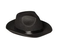 Adult Size Mens Black Felt Trilby 20s Gangster Hat 1920s Al Capone Fancy Dress