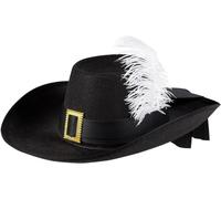 Boland Adult Musketeer Hat With Feather, Historical Fancy Dress Accessory, Head