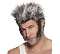 Adult Grey Werewolf Wig Sideburn Halloween Fancy Dress Costume Accessory