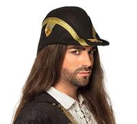 Boland Adult Pirate Bicorne Hat - One Size Black Costume Hat - Perfect for Pirate-Themed Parties, Cosplay, and Fancy Dress