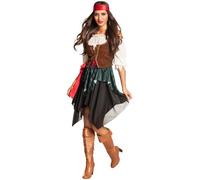 Boland 83535 Piratess Storm Costume Womens Brown/White/Red M (40/42)