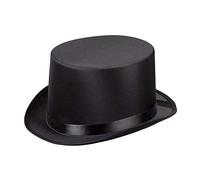 Boland Adult Satin Top Hat Victorian Style Ringmaster Magician Steampunk Cosplay Halloween Fancy Dress Accessory Adult, One Size (Black)