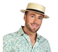 Boland Adult Straw Canotier Hat, one size, 10118179
