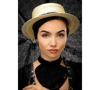 Boland Adult Victorian Lady Fancy Dress Straw Boater Hat