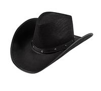 Boland Adult Wichita Cowboy Hat, Western Fancy Dress Accessory, Unisex, For Men and Women, Sheriff, Rodeo, Party, Festival, Halloween, Cowboy Dress Up, One Size, Black