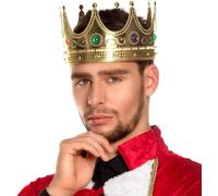 Boland Adults Kings Crown, Gold, Royal Fancy Dress Accessory, Crown for Men, Hea